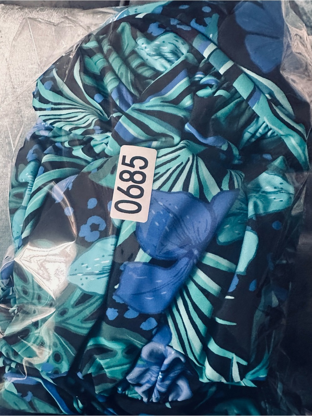 NWT Swimsuits For All High Neck Wrap Swimdress Blue Hawaiian Floral Size 18 - Picture 9 of 10